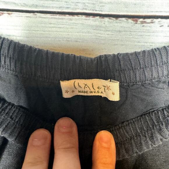 Chalet Black Crop 100% Linen Pants Lagenlook Womens 1x - Picture 4 of 4